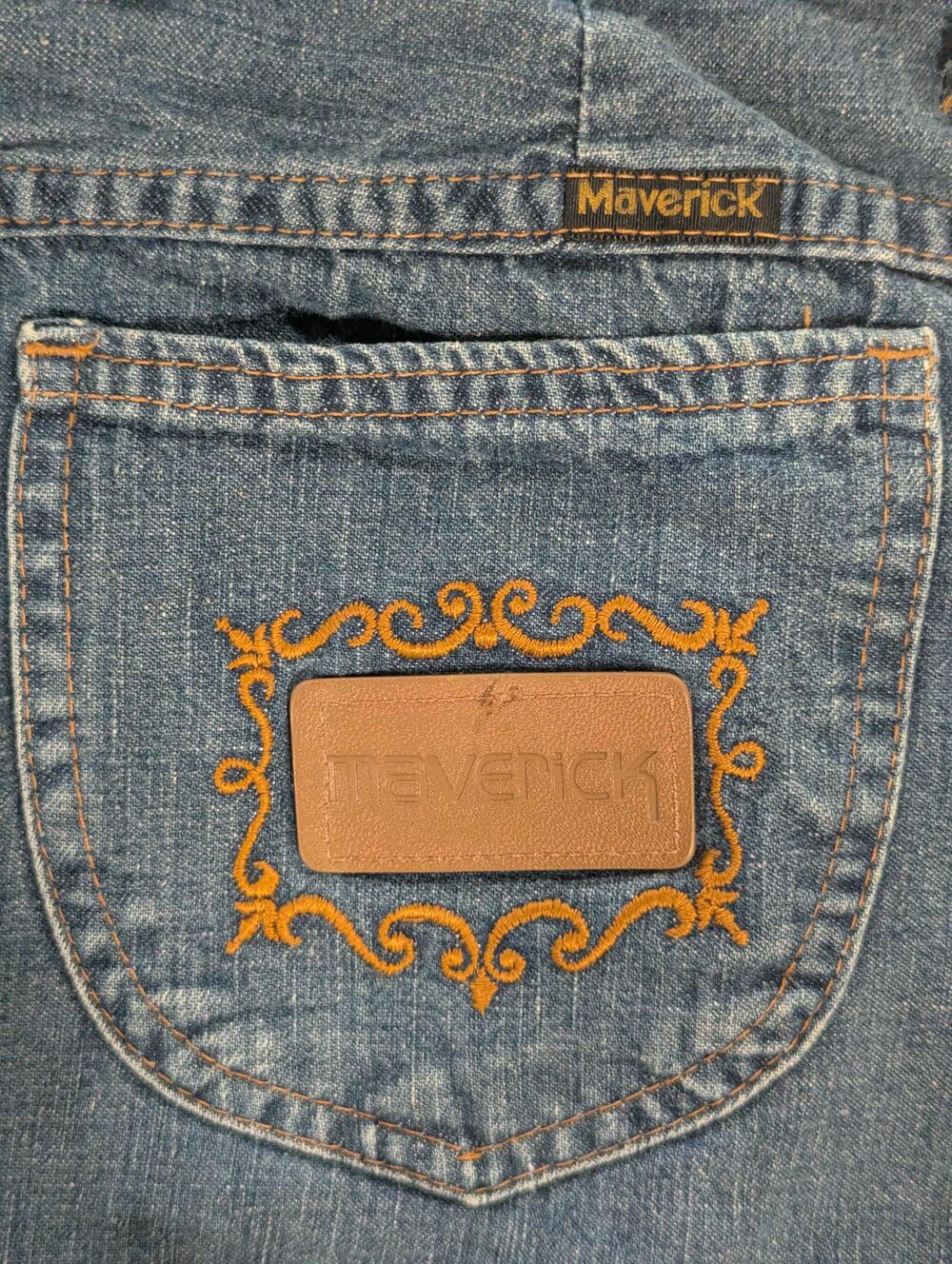 Vtg USA Maverick 28x28 Jeans Womens 14 Blue Med Wash High Rise Straight Denim